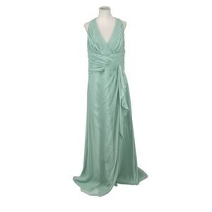 David’s‎ Bridal Pistachio Green Crepe Halter dress Size 16 Prom Wedding